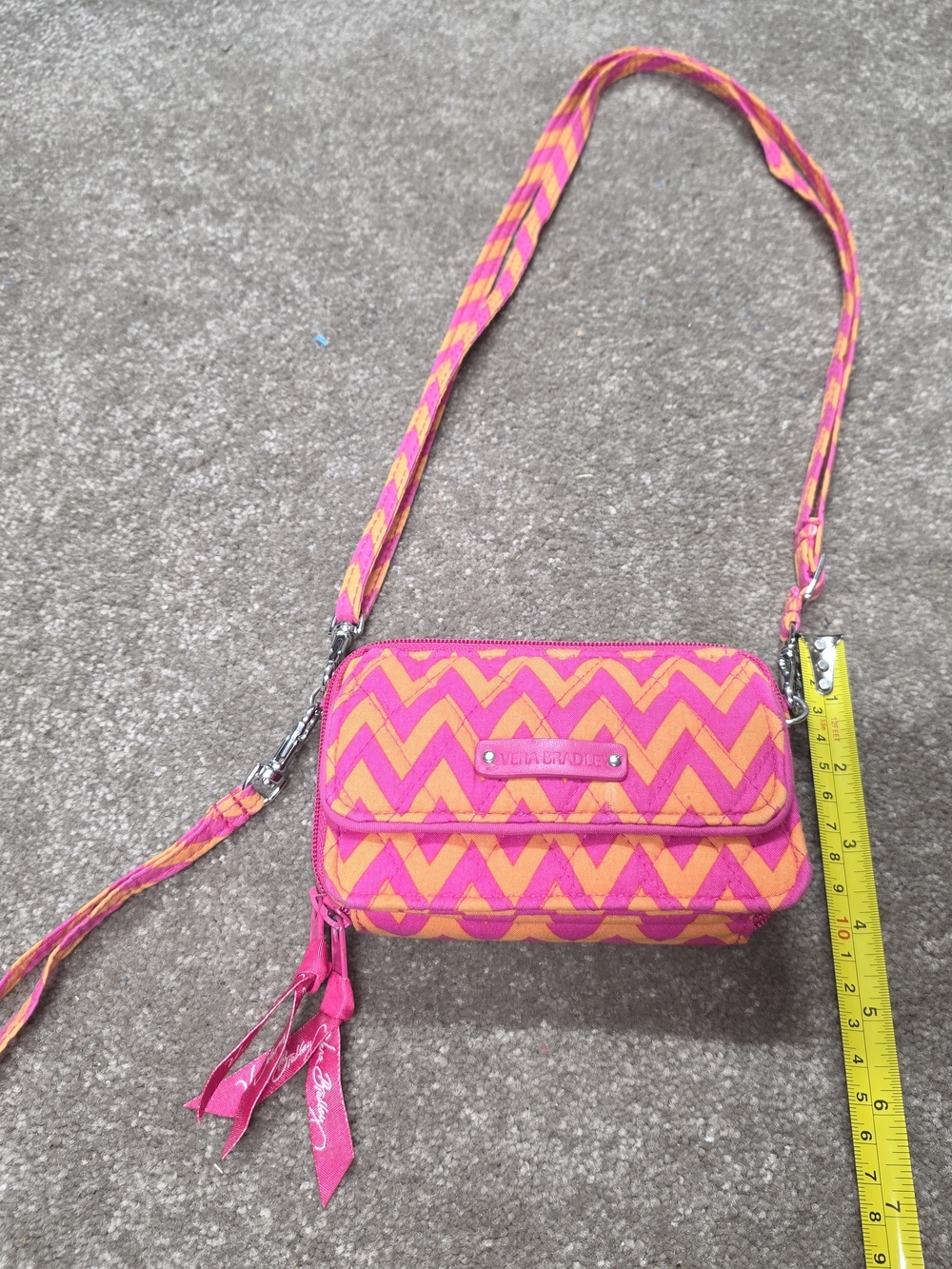 Vera Bradley Pink & Orange Zigzag Crossbody Bag